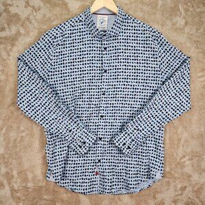 A Fish Named Fred Shirt Colorful Leaves Button-Up Men's XL Floral All Over Print